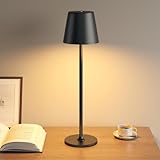 UPXNBOR LED Tischlampe Kabellos, Dimmbare Nachttischlampe Touch, Akku Tischleuchte Kabellos, Indoor...