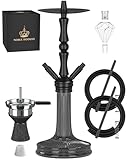 NOBLE HOOKAH 77cm Shisha Set 2 Schläuche aus Aluminiumrohr mit 2 Anschlüssen und komplettem Shisha...