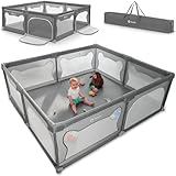 LIONELO WILLOW XL Laufgitter Baby, ab 0-48 Monaten große Fläche 187 cm x 207 cm x 68 cm,...