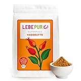 Lebepur BIO Hagebuttenpulver 1kg | aus biologischer Landwirtschaft | Rohkostqualität | 100%...