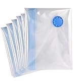 XXL Vakuumbeutel für Kleidung & Bettdecken - 6er Set (100x80 cm) mit Etiketten - Luftdichte...