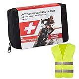 GoLab ® Motorrad Erste Hilfe Set - klein und kompakt, Verbandtasche nach DIN 13167 mit Warnweste...