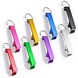 Flaschenöffner Schlüsselanhänger,8 Stück Farbe Metall Flaschenöffner Multifunktionaler Bottle...