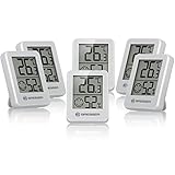 Bresser 6er Set Thermometer Hygrometer - Digitales Raumthermometer für Kontrolle Innenraum...