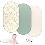 KUOFANY 3 Stück Baby-Bettlaken, Universelle Bettlaken Spannbettlaken, 100% Musselin-Baumwolle...