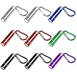 UQTUKO Mini LED Taschenlampe, 9 Stück Kinder Taschenlampe Schlüsselanhänger Wasserdicht Klein...