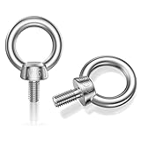 MOGADEE® Ringschraube M6, 10 Stück 304 Edelstahl Augenbolzen, Ring Augenbolzen Runde Ringbolzen,...