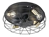Reality Leuchten Deckenleuchten Ventilator Trondheim R61095032, Metall Schwarz matt, exkl. 4x E27,...