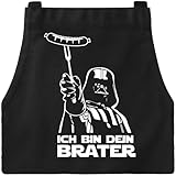 DXDXDXD Grillschürze für Männer Star Wars Schürze ICH BIN DEIN BRATER, mit 4 Taschen 95cm Große...