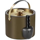 3.2L Moderner isolierter Eiskübel mit Silikondeckel, Schaufel, Sieb, doppelwandiger...