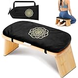 Hihealer Meditationsbank Bambus Meditationshocker für Yoga Gebetsbank mit Meditationskissen...