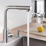 PULO Wasserhahn Küche Ausziehbar, CECIPA Küchenarmatur mit Brause 360° Drehbar, Hochdruck...