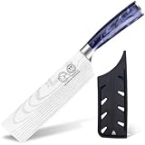 XYJ Authentic Since 1986,7 Inch Japanese Nakiri Knife,Stainless Steel Kitchen Cutlery,Meat...