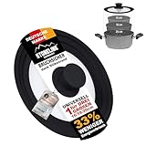 STONELINE 3 in 1 Universaldeckel für Töpfe und Pfannen mit 16/18/20 cm Universal Glasdeckel mit...