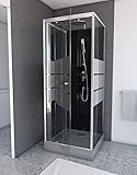 MARWELL Komplettdusche Fertigdusche Dusy 80 x 80 x 225 cm - komplett Set inkl. Duschwanne und...
