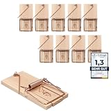 VonBueren 10 x Mausefalle Schlagfalle | Mausefallen aus Holz | giftfreie Mäusefalle | Mouse Trap |...