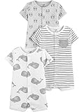 Simple Joys by Carter's Baby Jungen 3-Pack Snap-up Rompers Strampler, Panda/Streifen/Wale, 6-9...