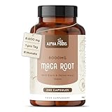 Maca Kapseln hochdosiert | 240 vegane Kapseln | Maca Schwarz 10:1 Extrakt | 8000 mg pro Kapsel |...