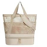 Strandtasche, Netz-Strandtasche – große, wasserdichte Netztasche, wiederverwendbarer...