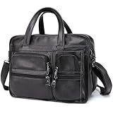 CSSHNL Arbeitstasche Herren Vintage Männer Echtes Leder Aktentasche Männer 15 'Laptop Handtasche 3...