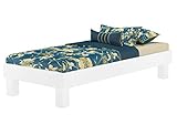 Erst-Holz® Holzbett breites Einzelbett 100x200 Buche Bettrahmen Futonbett mit wählbarem Zubehör...