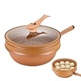aus Gusseisen Chinesisch | Pfanne mit Deckel, Flacher Boden | Eisentopf in Trapezform für...