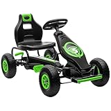 HOMCOM Gokart, Kinderfahrzeug mit 3-stufigen verstellbarem Sitz, Tretfahrzeug mit Gummireifen, Pedal...