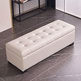 YCKEGEW Ottoman-Sitzbank Mit Stauraum, Bettbänke Aus PU-Leder, Gepolsterte Eingangsbank Mit...
