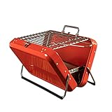 WURSTBARON® Tragbarer Koffergrill für Holz- & Grill-Kohle – Leicht & kompakt für Picknick,...