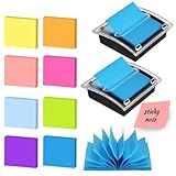 HMIEPRS Pop-up Notes Dispenser con 400 Notas Z, Cuaderno Autoadhesivo para Notas de 7,5 x 7,5 cm,...