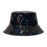 MILAKOO Schwarzer Wasserdichter Regenhut für Frauen Wendbarer Eimer Hut Breite Krempe Cap Punk Hip...