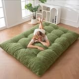 MAXYOYO Futon Matratze, Chenille-Stoff, 15cm Dick Bodenmatratze Verwendbar als Schlafsofa, Geknöpft...