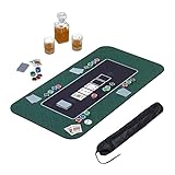 Relaxdays Pokermatte 120 x 60 cm, Texas Holdem, Pokertischauflage groß, rutschhemmend, Polyester,...