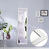 AUFHELLEN Großer Wandspiegel 127x35.5cm Spiegel im Barock-Stil mit Gemustert Weiß Rahmen HD...
