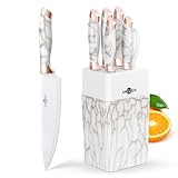 Messerblocksets, 7-teiliges Messerblock mit Messer, Messerset mit Block, Profi Küchenmesserset,...