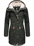 Ragwear Damen Wintermantel Warmer Parka lang mit Kapuze YM-Canny Dark Olive22 Gr. M