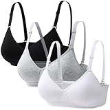 Bysion Mädchen Sport BH aus Baumwolle Bralette 3er-Pack Ohne Bügel Nahtlose Sportunterwäsche mit...