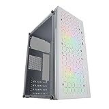 Mars Gaming MC-CORE, Gehäuse PC Micro-ATX Ultra-Kompakt, Metall-Mesh Front Design, 2x 120mm FRGB...