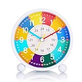 Kssvzz Wecker Kinder Ohne Ticken, Lernwecker Kinder mit Nachtlicht, Kinderwecker Analog...