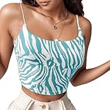 Tanktops für den Sommer, Damen, Top, Spitze, Tanktop, Crop Top, Spaghettiträger, lässig, T-Shirt,...