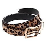 HANABASS Damen Leder Gürtel Leopardenmuster Eleganter Modischer Taillengürtel für Jeans und...