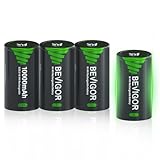 BEVIGOR 4 x 10000mAh DAkkus, Typ D wiederaufladbare NI-MH Batterie 4 Stück, Mono D Akku NiMH D...