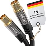 KabelDirekt Antennenkabel, Koaxialkabel, TV Kabel – Fernsehkabel mit bruchfestem Metallstecker...