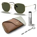 Ray-Ban RB3548N Sechseckige Sonnenbrille mit flachen Gläsern und Brillen-Set, verstellbare...