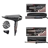 Remington Haarstylingset ProLuxe Midnight Black (OPTIheat-Technologie für schonendes Styling):...