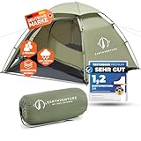 EARTHVENTURE® Camping Zelt 2 Personen wasserdicht - Schneller & Leichter Aufbau - Ultraleichtes...