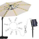 Terrassenschirmlampe – Solarbetriebene Lichterkette für den Außenbereich, dekoratives...