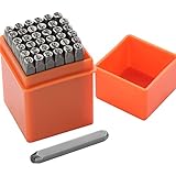 Gueenky 37 Stück Schlagzahlen Set, 3mm Schlagbuchstaben, Alphabet A-Z, Nummer 0-9, Metall,...