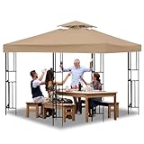 Ersatzdach Pavillon 3x3, Pavillon Dach 3x3 Ersatzdach Wasserdicht, Doppeldach Schutzhaube UV-Schutz...