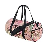 WowPrint Sport-Turnbeutel, Vintage, Fahrrad, Rose, Blume, wasserdicht, Handtasche, Yoga,...